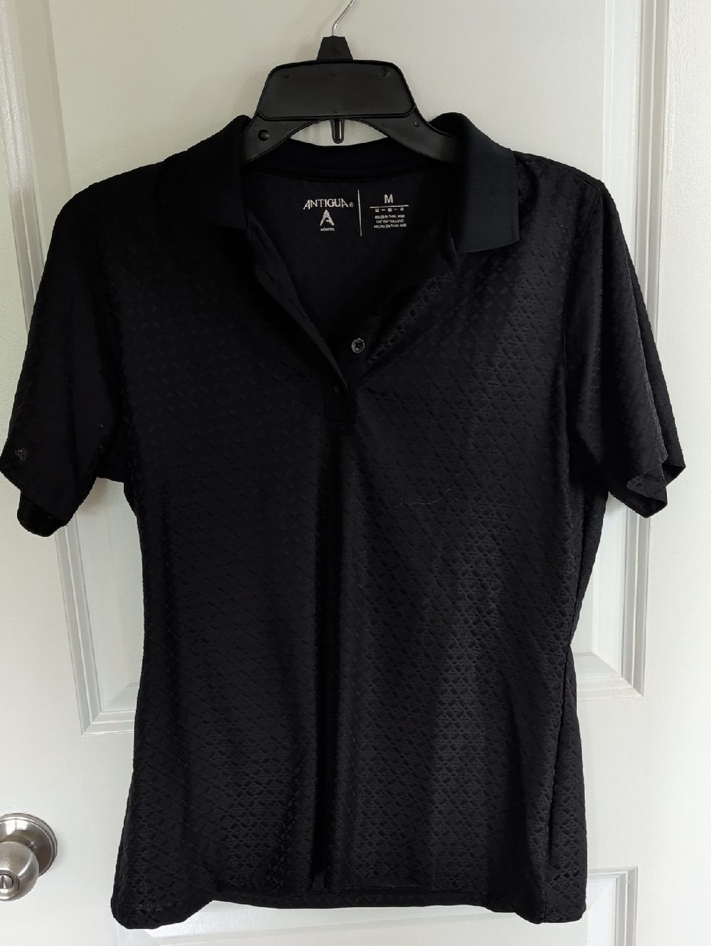 Antigua Black Men's Short-Sleeve Polo